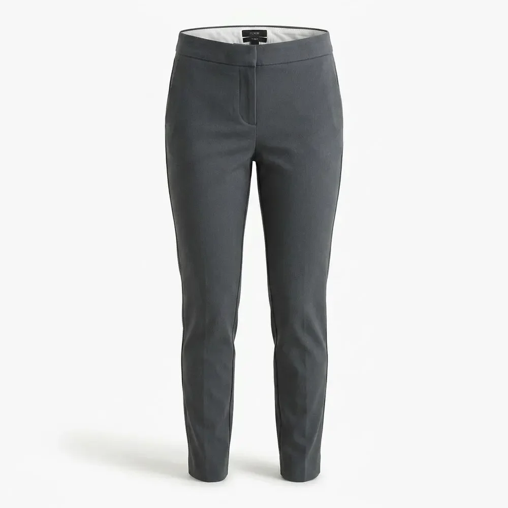 J.Crew Ryder Gray Skinny Flat Front Stretch Pants Women Size 4P